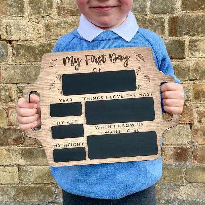 muduan First Day of School Message Board Reusable Wooden First Day of School Sign Perfect Back