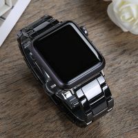 （Bar watchband）สายเซรามิกสำหรับนาฬิกาวง41มม. 45มม. 44มม. 40มม. 42มม. 38มม. Stainlessbuckle Braceletseries 3 4 5 6 Se 7