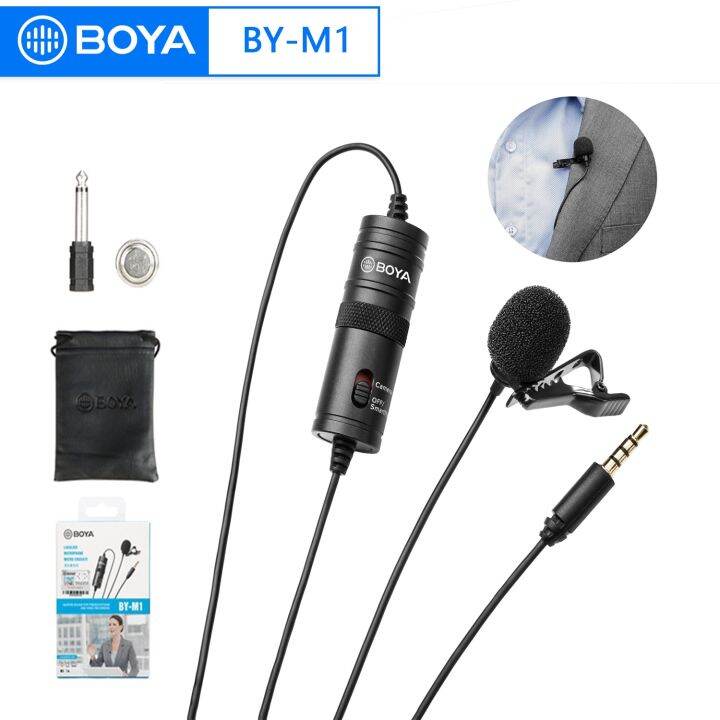 BOYA BYM1 3.5mm TRRS 6M Audio Video Record Lavalier Lapel Microphone