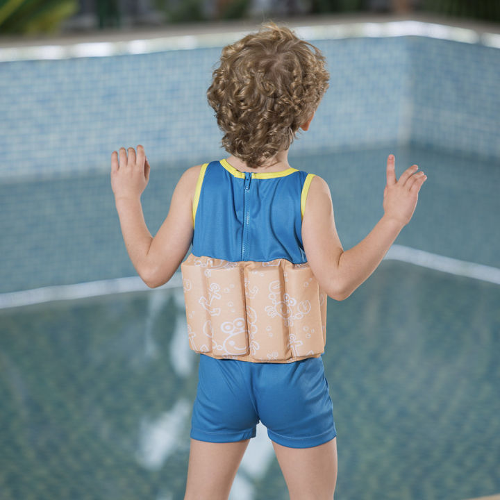 เสื้อชูชีพว่ายน้ำแบบปรับได้สำหรับเด็กชุดว่ายน้ำเด็กปูด้วยโฟม