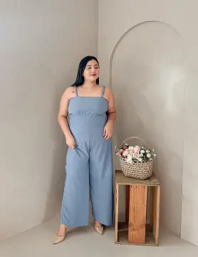 Plus size sales cream jumpsuit