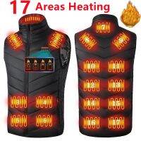 【YF】 17/13 Areas Heated Vest Men Jacket Winter Womens Electric Usb Heater Man Thermal Body Warmer Coat6XL