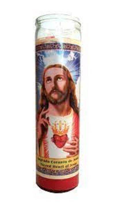 Sagrado Corazon De Jesus White Candle tall main image 1