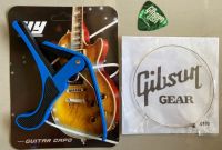 คาโป้ CAPO อย่างดี น้ำเงิน มาพร้อมกับ สายแยกGibsonกีต้าร์โปร่ง เบอร์ 010 1เส้น + ปิก1ชิ้น