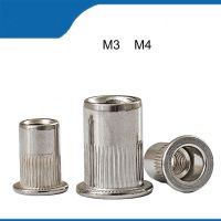 Free Shipping M3 M4 10PCS 304 High QualityStainless Steel Rivet Nuts Flat Head Nuts Rivet Insert Nutsert Cap Rivet Nut