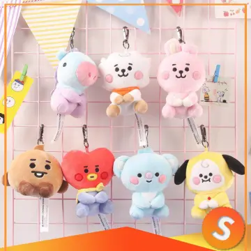 Kpop BTS BT21 Plush Keychain Doll Keyring CHIMMY COOKY RJ Stuffed Toy