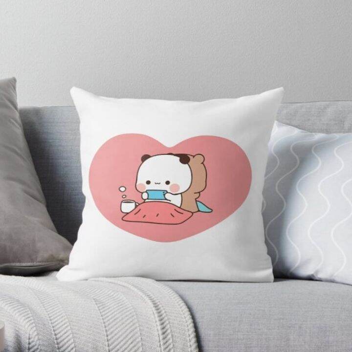 panda-bear-hug-bubu-duda-mochi-peach-cat-throw-pillow-bedroom-sofa-anime-bed-fashion-pillowcase