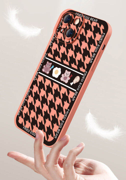 เคสโทรศัพท์สำหรับ-iphone-14-plus-13-12-pro-max-11-xr-7-8-se-2020ใบหน้ายิ้มขอบสี่เหลี่ยมกรอบฝาครอบป้องกันเลนส์เต็ม