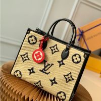 ONTHEGO MM MONOGRAM RAFFIA กระเป๋าถือกระเป๋าโท้ท M57723