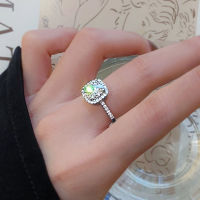 [COD]925 แหวนเพชรสีเงิน Mosang แหวนเพชรหนึ่งกะรัตระดับไฮเอนด์สำหรับผู้หญิงที่มีดีไซน์เฉพาะกลุ่มของขวัญวันเกิดวันวาเลนไทน์