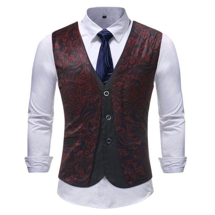 leather-vest-mens-vest-under-suit-mens-new-suit-vest-button-door-control-pocket-decoration-fake-two-vests-four-styles-m-5xl