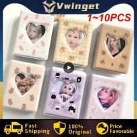 1 10PCS Cute Bear Photo Album 3 Inch Love Heart Hollow Picture Storage Case Kpop Card Binder Name Card Book Photocard Holder 40