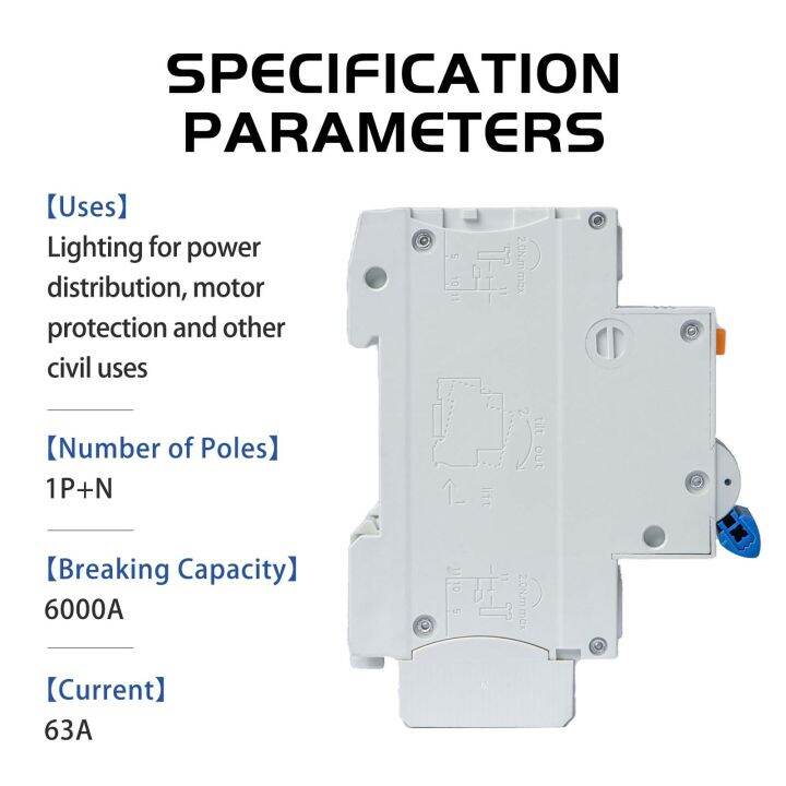 mini-circuit-breaker-sfb1l-63-hc-1p-n-din-rail-mcb-ac-6ka-6-10-16-20-25-32-40-50-63a-overloadshort-circuit-leakage-protection