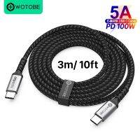 ♟ↂ  USB C to USB C Cable 3m 100W WOTOBE Long 10ft USB Type C 5A E Mark Fast Charging Nylon Braided Cord Compatible MacBook Pro iPad