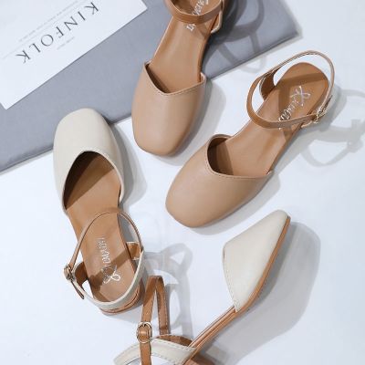 Women Summer Suede Elegant Simple Fashion Thick Strappy High Heels Shoes
