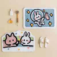 : Super Soft Fiber Rabbit Mat Rug Cartoon Car Flocking Bath Mat Home Decoration Door Mat Non-slip Absorbent Bath Doorroommat ！