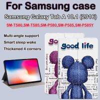 สำหรับ Samsung Galaxy Tab A 2016 SM-T580 10.1 แท็บคุณภาพสูงหมีดนตรีใหม่เอี่ยม SM-T585 SM-P580 10.1 SM-P585 SM-P585Y แท็บเล็ต Casing PC แนวตั้ง PU ฝาพับ