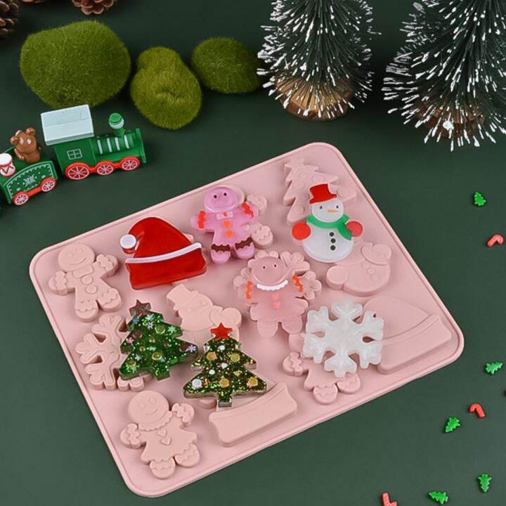 lz-christmas-hat-silicone-chocolate-mold-snowflake-snowman-biscuit-fudge-candy-making-gingerbread-man-decora-o-do-bolo-bandeja-de-gelo-presentes-diy