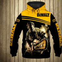 เสื้อกันหนาวแบบมีฮู้ดพิมพ์ลาย Dewalt 3 มิติสําหรับผู้ชาย 5 Xl