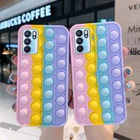 【คุณภาพสูง】เคส-For OPPO A95 A16 Reno 6Z 5g A54 A94 A74 A15 A93 Reno 5 F5 A3S A53 A31 A12 A73 A92 A52 A91 A5 2020 F11 pro A9 2020 Pop Push It Bubble|RX