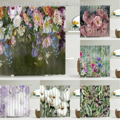 【CW】✟◄  European Flowers Curtains Polyester Shower Curtain Room Decoration