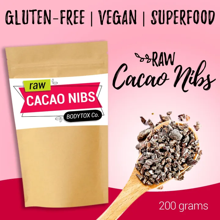 RAW CACAO NIBS 200 GRAMS Unsweetened, USDA Certified Organic