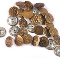 Random Mixed Metal Buttons Clothing Accessories Bronze Jean Buttons For Craft Sewing Clothes Bags 17/20mm 20Pcs/Set C2173