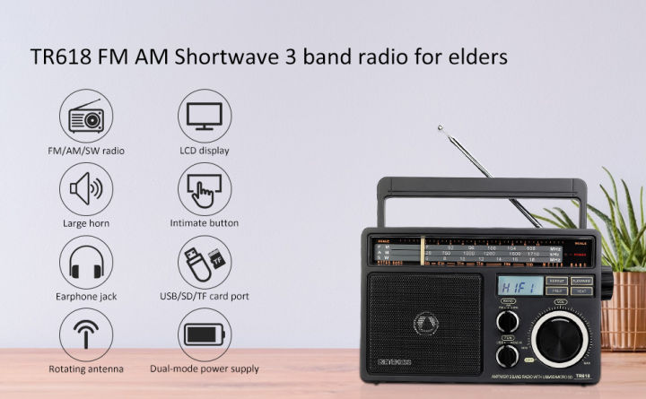Retekess TR618 AM FM Radio Plug in Wall, 220V, Portable Shortwave Radios,  Analog Radio with Best Reception, Support SD,TF, USB, Ideal for Home and  Elderly Lazada PH