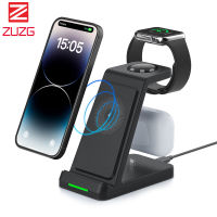 ZUZG 3 In 1ที่ชาร์จแบบไร้สายขาตั้งสำหรับ iPhone 14 13 12 Apple อัลตร้า8 7 6 Airpods 15W สถานีแท่นชาร์จ