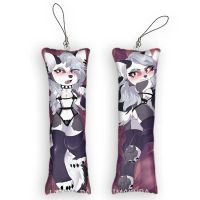 Cute Small Furry Pillow Pendant Loona (Helluva Boss) Mini Dakimakura Keychain 2 Side Hanging Ornament Backpack Funny Decoration