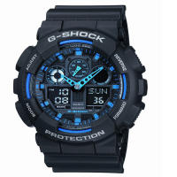 Casio GShock สายเรซิ่นผู้ชายนาฬิกา GA100-1A2  (แฟชั่นนาฬิกาสปอร์ต)