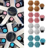 【CW】 20Pcs Car Caps Bolts Covers Nuts with Rhinestones Anti-Rust Tyre Hub Screw Protection Decoration 17mm 19mm 21MM