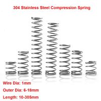 【LZ】hindin Wire Dia 1.0mm 304 Stainless Steel Compression Spring Cylidrical Coil Compression Spring Y-type Pressure Spring Length 10-305mm