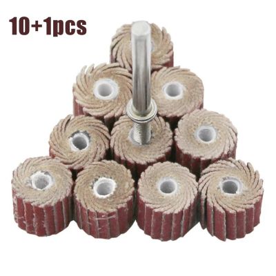 10pcs Flap Grinding Wheel Sanding Disc 80-600Grit Sandpaper Drill Sanding Attachment For Dremel Rotary Tools with Mandrel Cleaning Tools