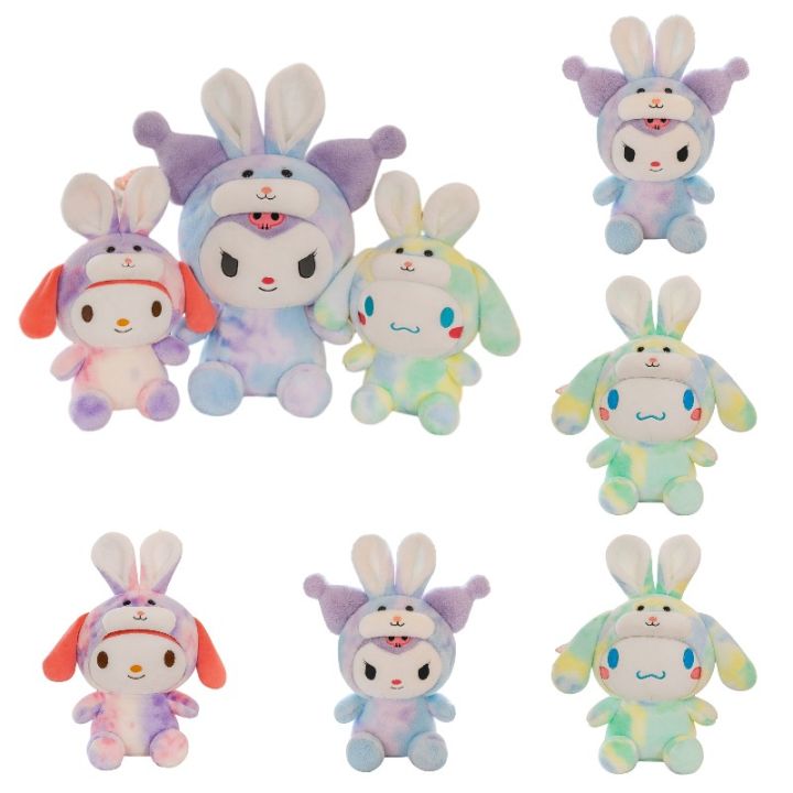 kuromi-plush-melody-sanrio-doll-bunny-dress-up-gradient-stuffed-toy-kids-gift