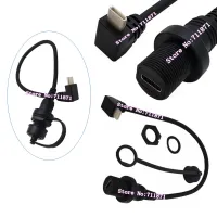 Right Angle Bend Down Up Male to Female Type C Extension Cable for Truck Motorcycle Dashboard Car Boat Type C Usb3.1 Cable Line