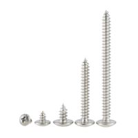 M3 M4 M5 M6 304 Stainless Steel Self-tapping Truss Screws Large Flat Round Head Cross Mushroom Phillips Screws Nails Screws  Fasteners