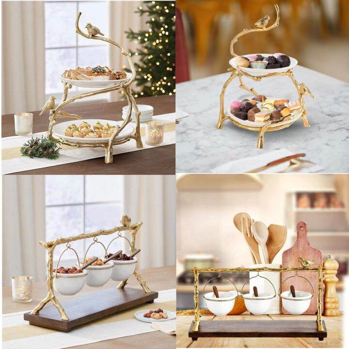 Festival Snack Bowl Stand 3 Bowls En Oak Branches Snack Rack Party