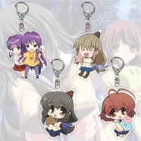 CLANNAD Anime Key Chain Women Furukawa Nagisa Ibuki Fuko Fujibayashi Kyo Keychain Man Acrylic Pendant Kawaii Cosplay Ornament