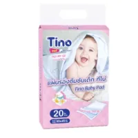 ? Tino ทีโน่ แผ่นรองซับ สำหรับเด็กอ่อน Size L ขนาด 30 x 45 cm ซึมซับเร็ว แห้งสนิท ไม่ทิ้งคราบ จำนวน 20 ชิ้น 04339 [ รับส่วนลด พิเศษ ]