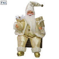 FAL Seated Santa Claus Ornament Colorful Plush Doll Creative Christmas Party Supplies For Home Living Room Bedroom Decor