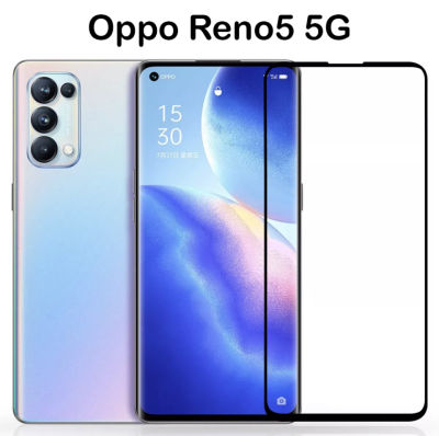 F ฟิล์มกระจกเต็มจอ OPPO Reno 5 5G ฟิล์มกระจกนิรภัยเต็มจอ ใส่เคสได้ ขอบดำ ฟิล์มกระจกกันกระแทก Oppo Reno5 ส่งทันที