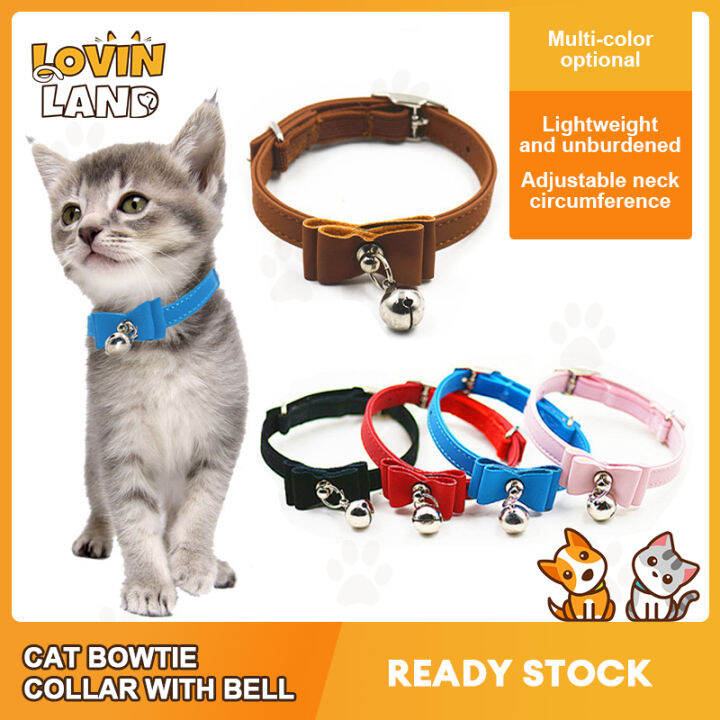 Lovinland Safety Elastic Bowtie with Bell Small Dog Cat Collar Safe