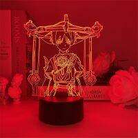 Genshin Impact Scaramouche Balladeer Night Light USB Popular Game Character Led Acrylic Childrens Gift Bedroom Decoration Lamp