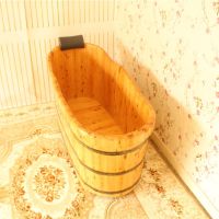 ♨☬ huae54636639 Cedar wooden barrel bath with fumigation beauty salon adult thickened bathtub basin home