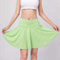 [COD] New quick-drying sports tennis anti-light pocket outdoor fitness running fake two-piece yoga women