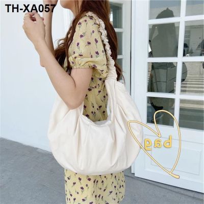 ❁∈❀ 04282 dumplings female bag design lotus leaf fold han edition clouds subaxillary oblique satchel elastic straps wholesale