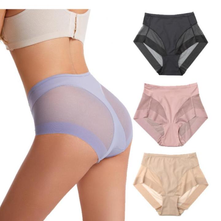 ผู้หญิงกลางเอวกางเกง-tice-ผ้าไหมโปร่งใสตาข่ายกางเกงยืดหยุ่นสูงสบายชุดชั้นในสตรี-knickers-butt-lifter-กางเกง