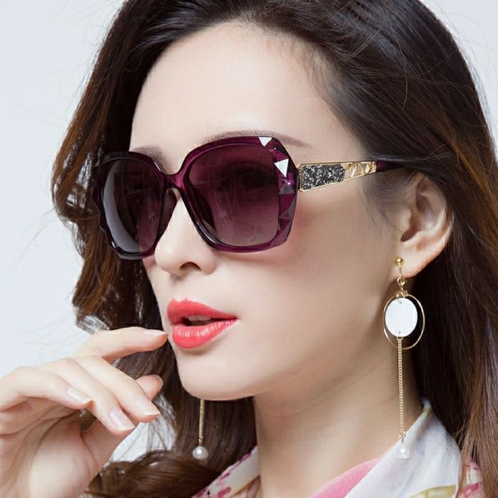 แว่นตากันแดดทับทิมสำหรับผู้หญิงแว่นตากันแดดใหม่สไตล์เกาหลีของแท้-hd-ใหม่ป้องกันการกันแดดกันรังสีอัลตราไวโอเลตรอบใบหน้าแว่นตากันแดดแฟชั่นสำหรับผู้หญิงฤดูร้อน