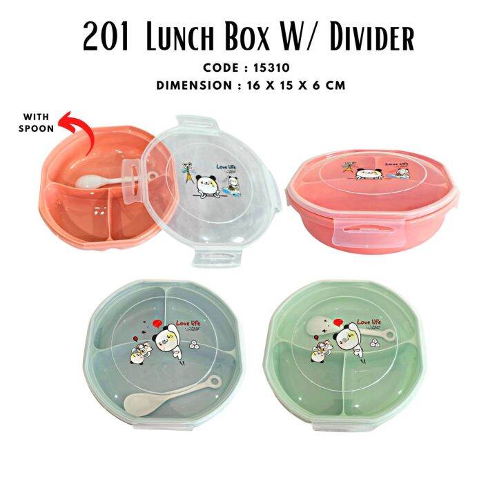 201 LUCHBOX WITH DIVIDER/PLASTIC COLORED LUNCHBOX WITH DIVIDER/BAUNAN ...